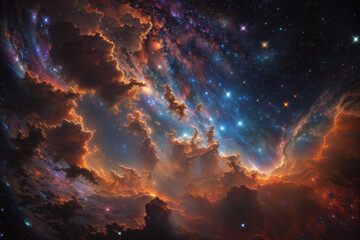 Wall Mural - colorful space galaxy cloud nebula. stary night cosmos. universe science astronomy. supernova backgr