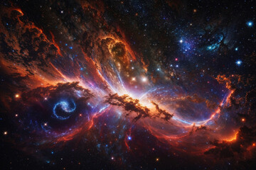 Wall Mural - colorful space galaxy cloud nebula. stary night cosmos. universe science astronomy. supernova backgr