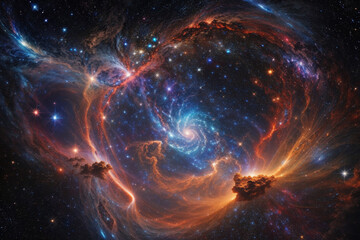 Wall Mural - colorful space galaxy cloud nebula. stary night cosmos. universe science astronomy. supernova backgr