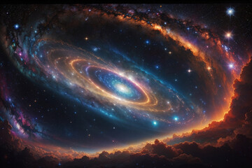 Wall Mural - colorful space galaxy cloud nebula. stary night cosmos. universe science astronomy. supernova backgr