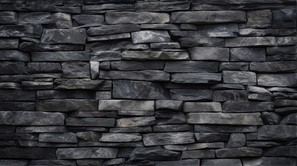 Wall Mural - close-up of natural stone texture flat wall background, rough grey stonework backdrop. generative ai
