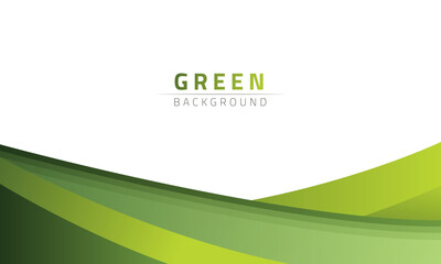 Wall Mural - green wave abstract background. natural eco banner isolated on white. vector