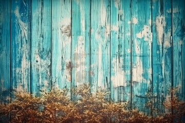 Wall Mural - A background of colourful wooden boards in vintage look.