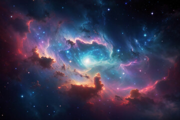 Wall Mural - colorful space galaxy cloud nebula. stary night cosmos. universe science astronomy. supernova backgr