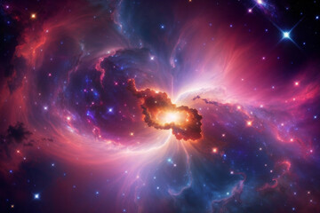 Colorful space galaxy cloud nebula. Stary night cosmos. Universe science astronomy. Supernova background wallpaper. Generative Al