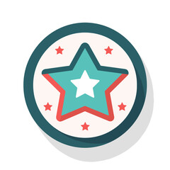 Wall Mural - star icon on white background. colored star in flat design.
