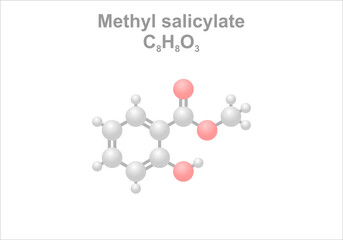 Wall Mural - Simplified scheme of the methyl salicylate molecule. Use in unguents. 