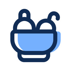 Sticker - salad bowl filled line icon