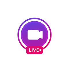 Wall Mural - Live stream video icon on white, vector