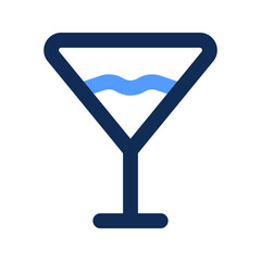 Poster - cocktail outline color icon