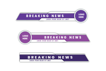 Wall Mural - Stylish  geometric lower third banner template design premium Vector , streaming , sport news
