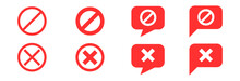 Blocked Social Media, Comment, Reply Icon Red Cross