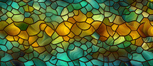 An Abstract Stained Glass Panel With Wavy Patterns Generated By AI