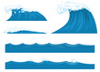 sea waves set clipart transparent isolated png stock