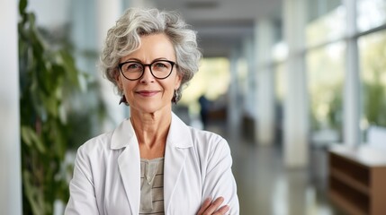 Poster - portrait of a female doctor in hospital