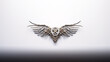 © Exuberation  - He stands tall with angelic wings against a clear white backdrop.