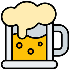 Poster - beer mug outline color icon