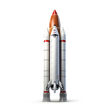 Space Rocket On White