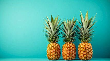  Surreal minimalism background with pineapples