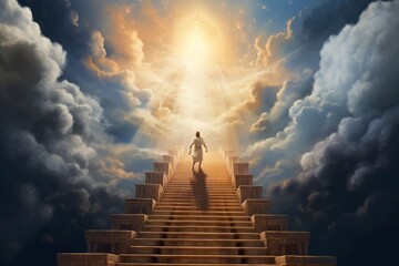 the ladder or the way to heaven, the concept of enlightenment and spirituality.