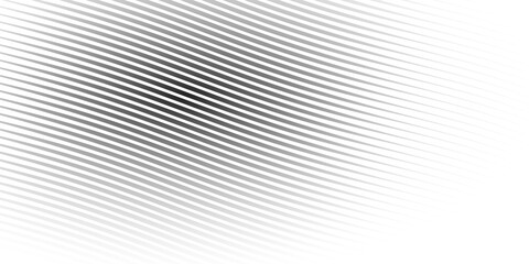 Diagonal lines halftone effect. Abstract black and white background with curve lines and waves. Banner.