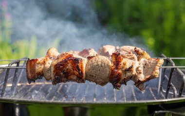 Canvas Print - grilled pork skewers