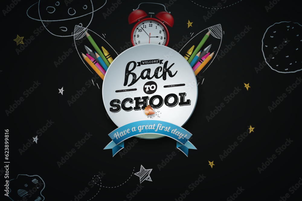 Free vector realistic hand drawn back to school background Stock Vector ...