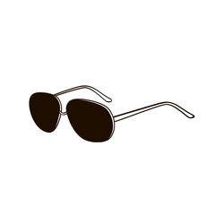 sun glasses black and white linear illustration