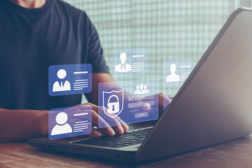 Cyber security, personal data information protection. Internet and networking security system concept. the digital crime concept, and data protection from hackers.