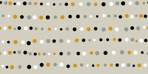Poster - Gray background and dots in a row. Handmade dotted. For prints and seamless coverings such as wallpapers, cushions, packaging.
