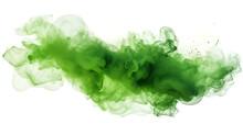 Transparent Green Smoke Cloud Isolated - Generative AI
