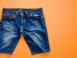 blue jeans isolated on white on a color background