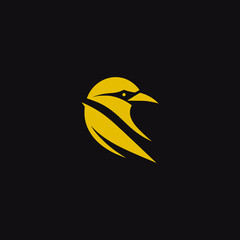 Poster - simple yellow canary bird animal pet logo vector illustration template design