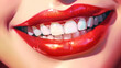 © SHOTPRIME STUDIO - care women white beauty lips close mouth face red smile toothy. Generative AI.