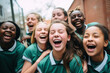 © Boraryn - Candid shot of a girls basketball team, radiating fun, vitality, and the spirit of youth. Their energy and camaraderie capture the joy and excitement of playing together