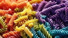 Generative AI Image Of Uncooked Rotini Pasta: Spiraled Ribbons, Tightly Coiled With A Captivating Texture, Promising Delightful Bites And Excellent Sauce Adherence In Every Twirl.