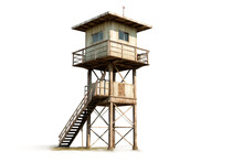Guard Tower. Isolated Object, Transparent Background