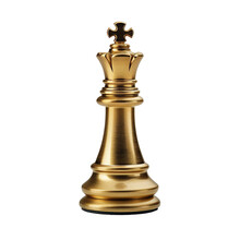 King Chess Piece. Isolated Object, Transparent Background