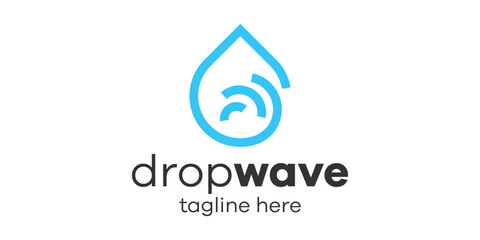 Wall Mural - logo design drop wave icon vector inspiration