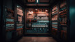 © redflower - Electrical distribution cabinet. Panel with wires and switches at enterprise