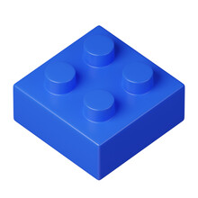 Lego Piece With Blue Color 3d Rendering Icon For Website Or App Or Game. Fun And Simple Lego Piece