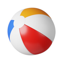 Beach ball with colorful 3d rendering icon for website or app or game. Fun and simple beach ball