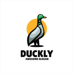 Wall Mural - duck mascot illustration logo design