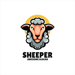 Sticker - sheep mascot illustration logo design