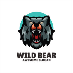 Sticker - bear mascot illustration logo design