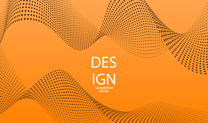 Canvas Print - Orange tint illustration, isolated light wavy shape