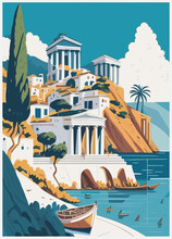 Beautiful Vintage Poster Design Of The Greece