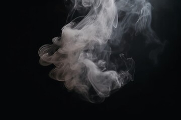 Real white smoke on black background.