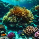 Fototapeta Do akwarium - coral reef in the sea generated ai