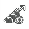 Dollar Value Increase simple line icon
